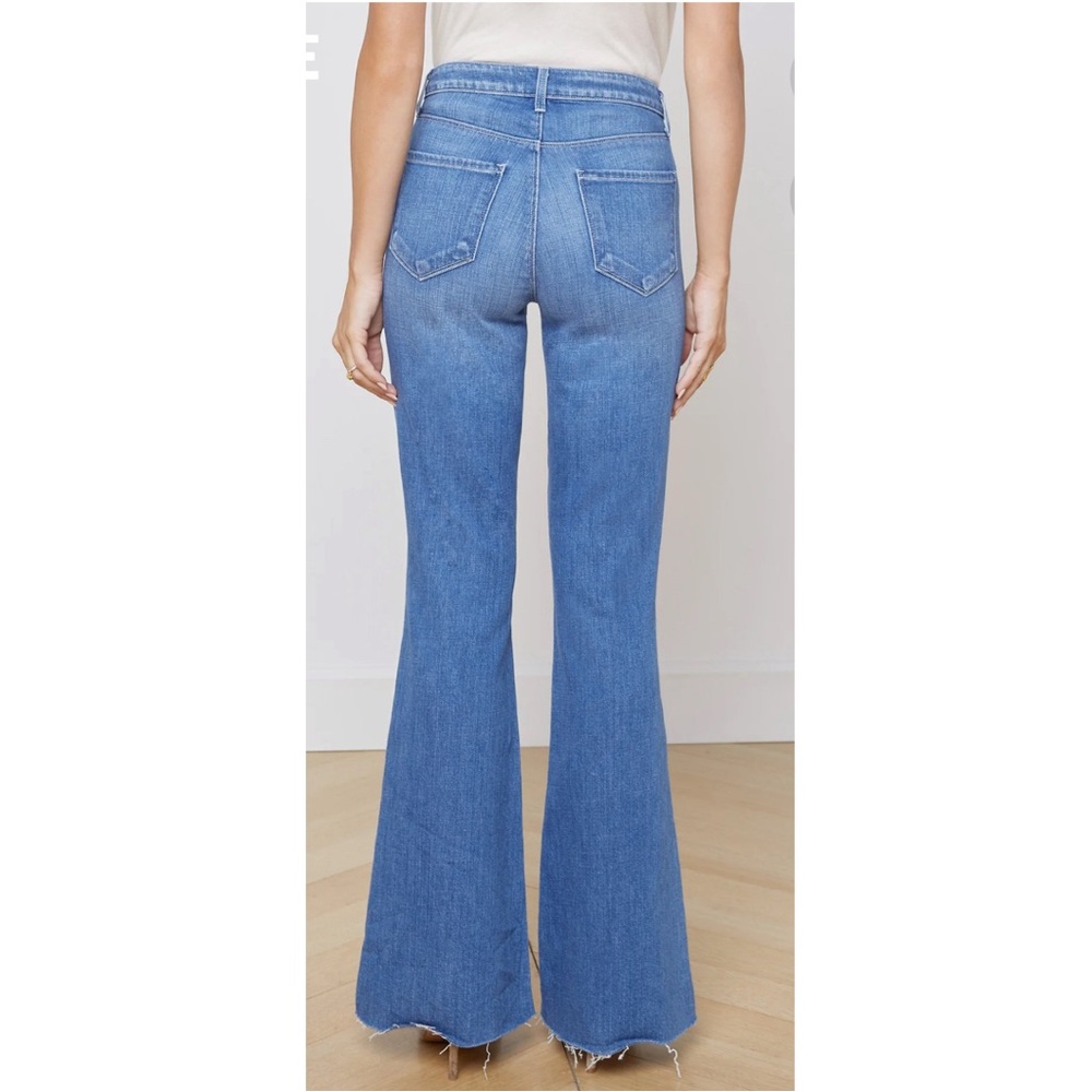 L’Agence Sera High Rise Flare Jeans in Bordello. - Picture 4 of 13